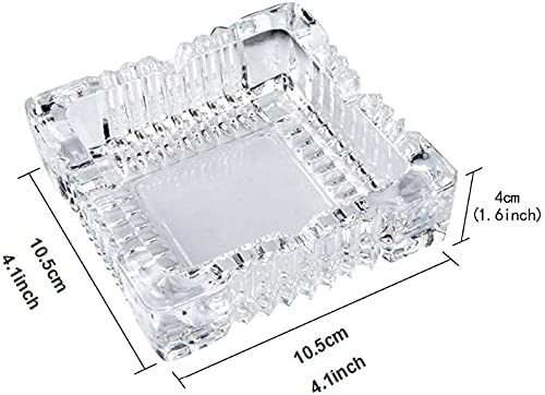Image of CRIYALE Glass Ashtrays for Cigarettes Cigars Portable Serving Dessert Dry Fruits, Fruit, Snacks Sweets Chocolates Tray for Home Office Car Indoor Outdoor Use Crystal Table Restaurant Decoration Plate