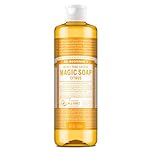 Dr Bronner's 18-in-1 Citrus Orange Pure-Castile Liquid Soap, Made with Organic Oils, Used for Face, Body, Hair, Laundry, Pets and Dishes, Certified Fair Trade & Vegan Friendly, 473ml Recycled Bottle