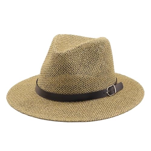 Casquette Fedora de tradition en paille légère avec finitions ceinturées épurées