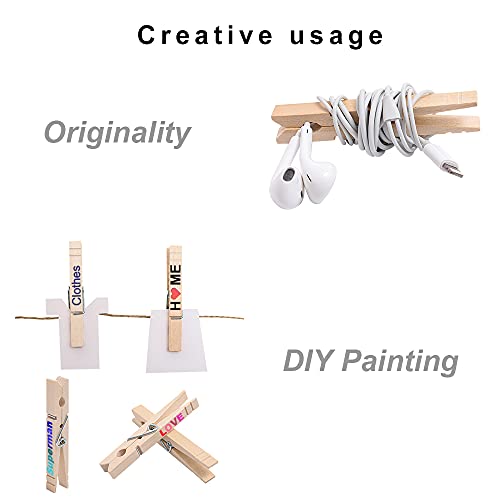 Suptilics 8.4 Clothes Pins Wood For Hanging Clothes,3.5 Inch[100Pcs] Heavy Duty Wooden Clothespins,Clothes Pins thumb #3