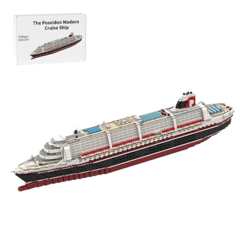 Kit de construction de bateau de croisière Thinkizen 1/400 Poséidon rouge foncé 4380 pièces