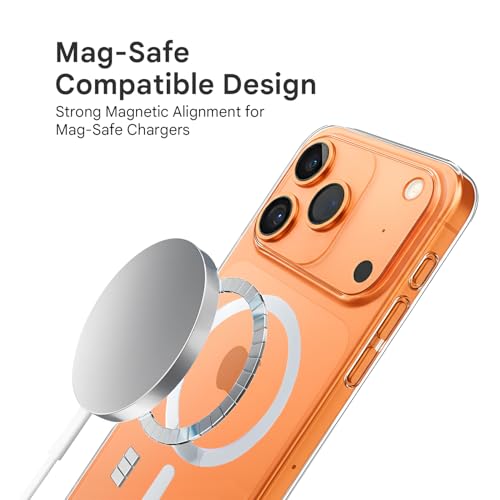 Image of Prolet Anti- Yellow Crystal Clear Hard Case Cover Compatible with iPhone 17 Pro Max with Magnetic Mag-Safe Wireless Charging Support, Shockproof Hard Back Cover (Transparent)