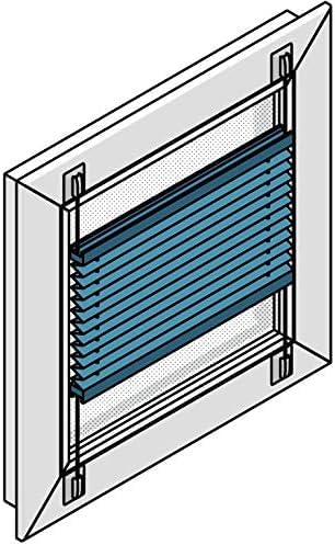 Aerolux Klebeplatten mit Klemmschuh universal für Plissees, verstrebt, 4er Pack inklusive Reinigungstuch, Montage von Plissees ohne Bohren am Fensterrahmen (anthrazit, 1x 4 Stück)
