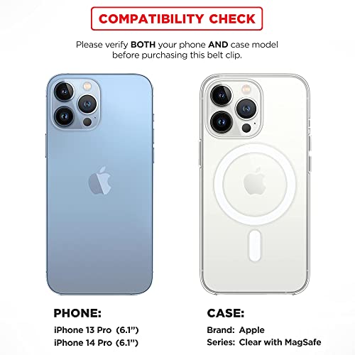 Encased Belt Clip Designed for Apple Clear MagSafe Case (iPhone 13 Pro and iPhone 14 Pro) Holster Only - Case Not Included by ENCASED - Used condition - US$13.91