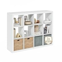 Furinno Cubicle Extra Dickes Rahmendesign Dekorativer Würfel Aufbewahrungsorganisator, 12-Würfel, Weiß