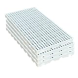 Palets de plástico ligeros e impermeables, entrelazables y apilables, para almacilables, para almacenamiento en garajes, sótanos, cocinas y supermercados. Juego de 4. Duraderos y versátiles.