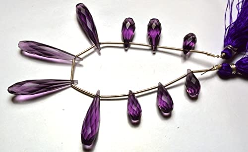 Briolettes quartz hydro améthyste pour fabriquer vos bijoux d'été