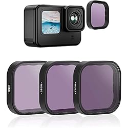 Lente Hidrofobico Gopro 9 TELESIN 3 Pack filtros de Lente ND8 ND16 ND32 para GoPro Hero 11 10 9 Lente de cámara Densidad Neutra y Filtro de Lente polarizador Juego de filtros de Lente para GoPro Hero 11 Hero 10 Hero 9