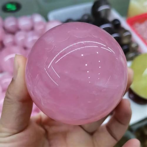 Boule de quartz rose naturelle de 80mm, le cadeau idéal pour décoration maison