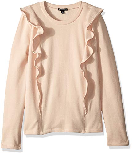 J.Crew Mercantile Women's Ruffle Trim Crewneck Sweatshirt, Marled Rose, M
