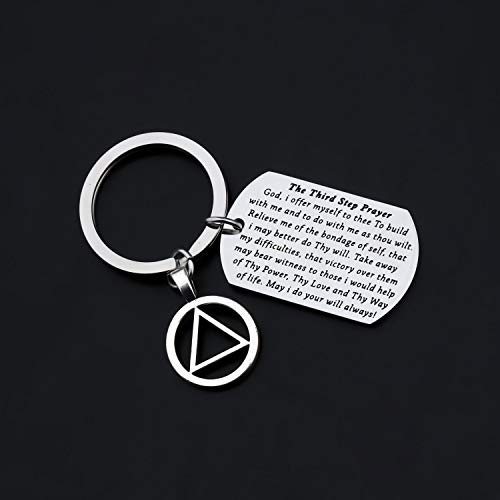 AA Recovery Keychain Sobriety Gifts AA Sponsor Gifts Third Step Prayer Keychain New Beginnings Gift3