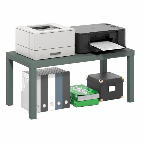 Image of Furinno Classic Coffee Table, Modern Rectangle Printer Stand, Sage Green | 1.8 inch Triple Thick Tabletop, Toolless Assembly, Side Table, for Living Room, Home Office