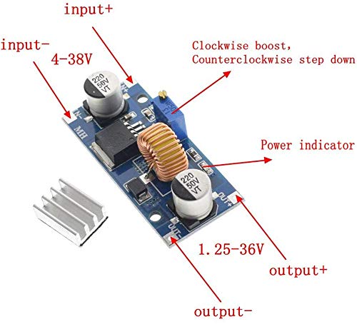 DollaTek 5 szt. XL4015 5A DC-DC Step Down regulowany moduł zasilacza konwerter Buck