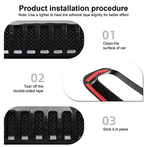 Image of CheroCar for Patriot Mesh Grille Grill Insert & Headlight Turn Light Cover Trim Exterior Accessories for Jeep Patriot 2011-2016