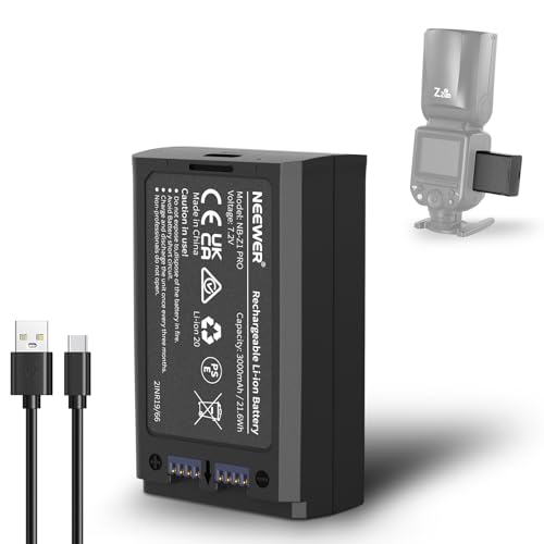 NEEWER 7,2V/3000mAh Batterie Li-ION de Rechange pour Flash Speedlite, Batterie au Lithium pour Z2PRO-C Z2PRO-S Z2PRO-N, Z2-C Z2-S Z2-N, Z1-C Z1-S Z1-N, Z880-C Z880-S Z880-N Flash Speedlite, NB-Z1 Pro