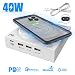 Produktbild Multi USB Ladestation Wireless Schnell Charger Induktionsladeger Docking Station Smartphone Wireless Ladegerät mit LED Light 4 Port Ladestation mehrere Geräte Organizer für Handy Tablet