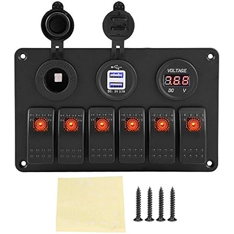 Panel Interruptor LED USB 6 Gang Bediffer Cover