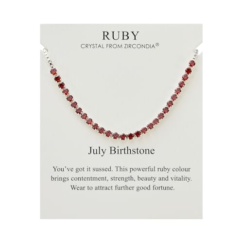 Philip Jones July Birthstone Friendship Bracelet with Ruby Zircon...