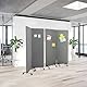 hjh OFFICE Mobile Akustik Trennwand 2er Set 177 x 60 cm FLEXMIUT Stoff Dunkelgrau Raumteiler mit Rollen & Gleiter 891006