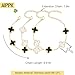 AIPPK 18K Gold Plated Clover Bracelet Set for Women Four Leaf Lucky Flower Bracelets Fashion Simple Jewelry Gifts for Women 3Pcs (Black+White+Mixed)