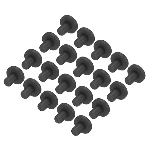 Image of UXCELL High Temp Silicone Plug Mount - Dia 6mm /0.23 inch T-Shaped Solid Rubber Stopper - Hole Plugs for Powder Coating & Plating - Waterproof & Sealing - Black Pack of 20 (OD 13mm)
