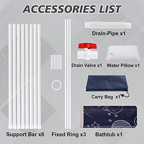 Dailylife Portable Bathtub, Japanese Soaking Bath Tub For Shower Stall, Foldable Bathtub With Thermal Foam, Freestanding, Folding & Soaking Spa Bath Tub With Pillow For Small Space (Cosmic) #TOP2