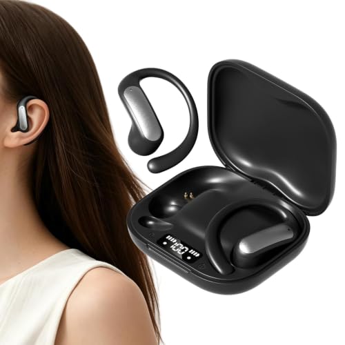 Translation Earbuds Digital Display AI Open Ear Translator Ohrhörer | Kabellose Übersetzungs-Kopfhörer für Schule, Reisen, Business, Urlaub, Konferenzen, Tourismus, Büro, Sport