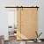 SKYSEN 42in x 84in Double Sliding Barn Doors with 8FT Single Track Bypass Barn Door Hardware Kit, Unfinished Spruce Wood, Save Spacing, Easy to Install, Maximum Fit 73in Openning.(42-84-8FT-DGJ)