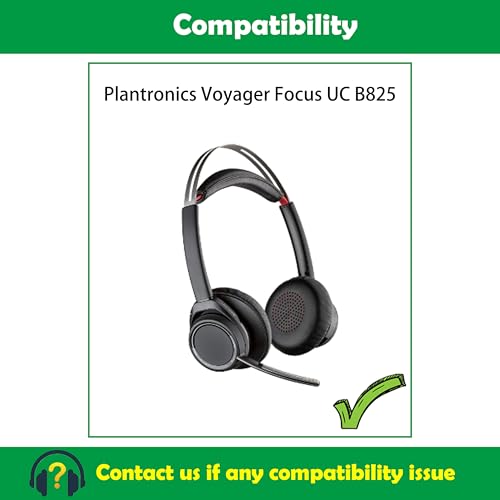 Almohadillas de cuero proteico premium de repuesto para auriculares Plantronics Voyager Focus UC B825 miniatura 2