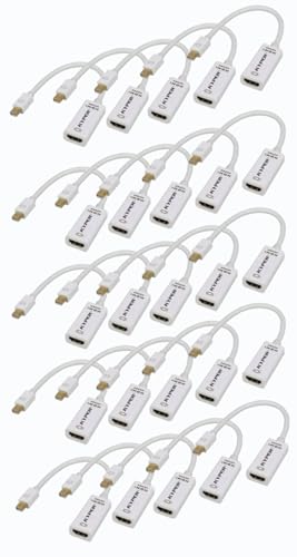 Kyper USKyper-2788 - Adaptador 4K MDP Mini DisplayPort a HDMI Mini DP compatible con Thunderbolt MacBook Pro, MacBook Air, Mac mini, Microsoft Surface Pro 3/4, etc. (25)