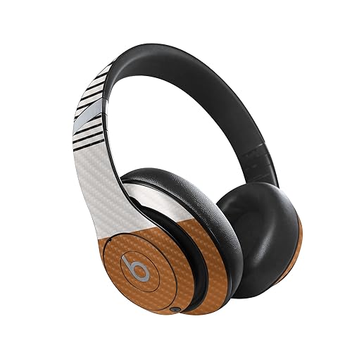 Image of MightySkins Carbon Fiber Skin Compatible with Beats Studio Pro - Neutral Stripes | Protective, Durable Textured Carbon Fiber Finish | Easy to Apply