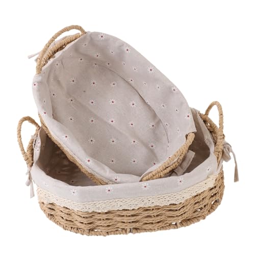 Panier tissé avec doublure pour ranger le bureau désordonné