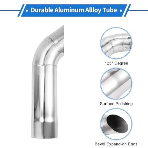Motoforti 2.5" ID Inlet Turn Down Exhaust Tip 12" Inch 305mm Overall Length Silver Tone T304 Stainless Steel 2.5" Outlnlet OD Tailpipe Tip Surface Polishing Mandrel Bend Elbow Tube by Motoforti - Used condition - Image 6