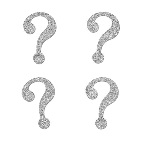 Silver Question Mark Cut-outs, 12-Pack Table Topper Gender Reveal Baby Shower Party Decorations