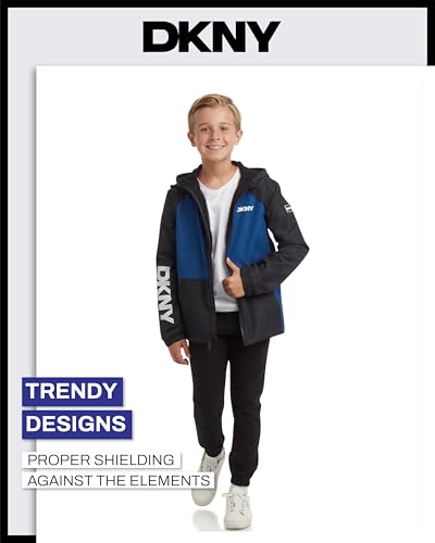 DKNY Boys Jacket - Polar Fleece Water Resistant Full Zip Up Hooded Jacket - Midweight Activewear Jackets for Boys (8-20)3