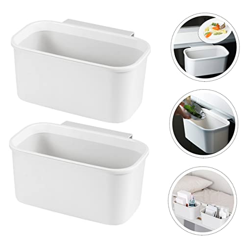 Bote de basura colgante rectangular blanco 2 pcs miniatura 3