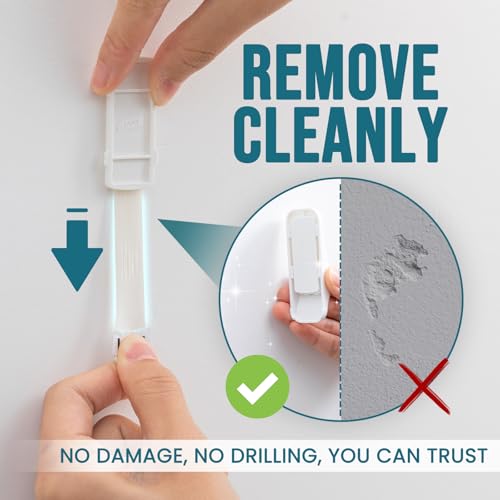 Image of TAILI Hooks for Hanging,6 Sticky Hooks & 8 Adhesive Strips Holds up 3 lb | White Utility Hooks for Painted Wall, No Damage Heavy Duty, Removable & Reusable for Door, Dorm, Clothes, Kitchen