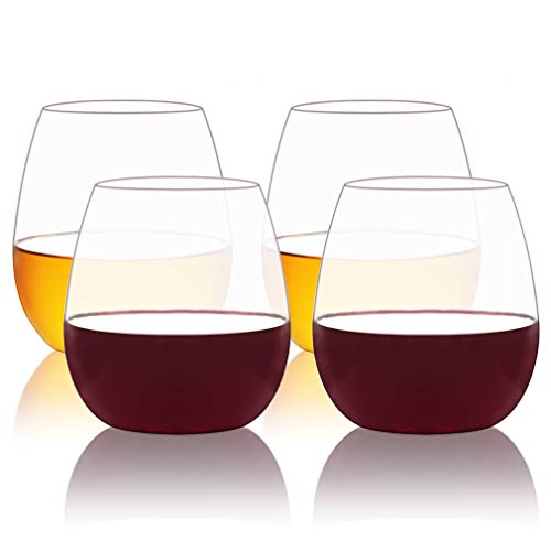COOKY.D Vasos de jugo de agua irrompibles Tritan-plástico para bebidas aptas para whisky de vino, apto para lavavajillas, perfecto para el hogar, picnic y fiestas, juego de 4, 18 onzas Cover