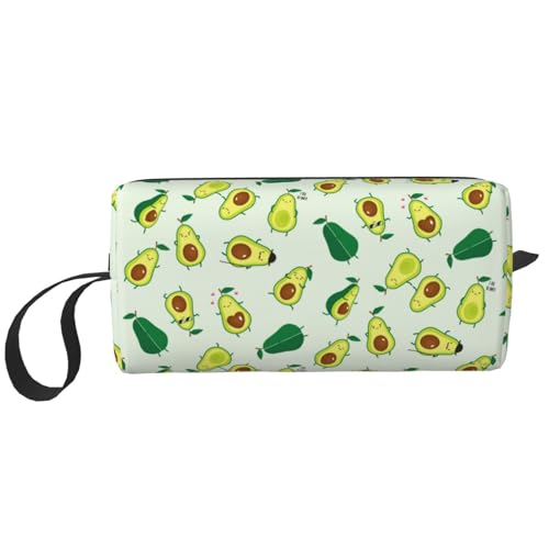 Cute Avocado Funny Fruit Makeup Bag Organizer Small Cosmetic Bags Portable Travel Toiletry Bag With Handle Simple Accessories Storage Zipper Pouch For Women Girl