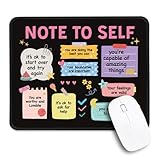 THEBESTU Note to Self Non-Slip Mouse Pad with Stitched Edge, Funny Mental Health Awareness Gifts for School Counselor Therapist, Positivity Inspirational Gifts for Women, Self-Love and Self-Care Gift