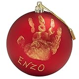 como decorar un arbol de navidad para bebes Bola de Navidad personalizable con la huella de la mano de su hijo