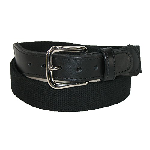 Boston Leather Men's Cotton Web Belt with Leather Tabs, 40, Navy3