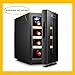 DUTUI Refrigerator-White & Red Chiller Countertop Cooler-Freestanding Compact Mini Wine Fridge 8 Bottle Capacity, Digital Control, Glass Door,Horizontal