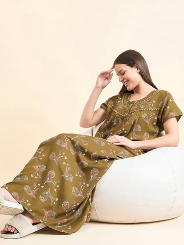 Image of Sweet Dreams Women's Cotton Maxi Casual Regular Night Dress
