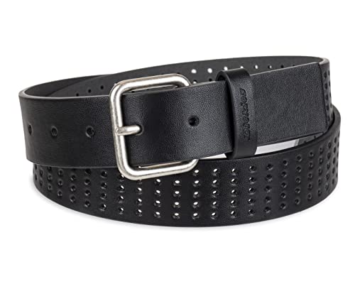 Ceinture Dickies femme cuir perforé noir S aux finitions soignées
