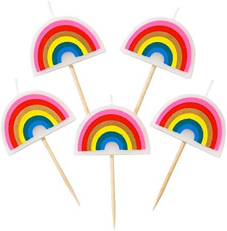 Bright and Bold Statement Cake Topper - Rainbow Party Decorations for Adults, Kids, Boys, Girl, 8cm x 10cm