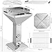 Funnel Charcoal BBQ Grill, Stainless Steel BBQ Grill, with 3-Way Height-Adjustable Grill Grate, Ash Drawer and Ventilation Regulator, Portable Barbecue Grill for Outdoor Cooking (63x48x91.5cm)