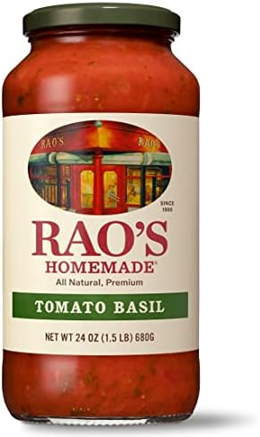 Rao's Homemade Tomato Basil Sauce, 24 oz, Tomato Sauce, All Purpose, Keto Friendly Pasta Sauce, Premium Quality, Tomatoes from Italy and Basil