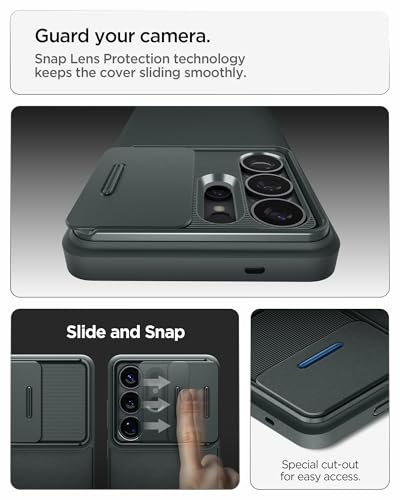 Image of Spigen Optik Armor | Samsung Galaxy S26 Ultra Case [Camera Protection] [Air Cushion Protection] Galaxy S26 Ultra Back Cover | TPU+PC - Abyss Green