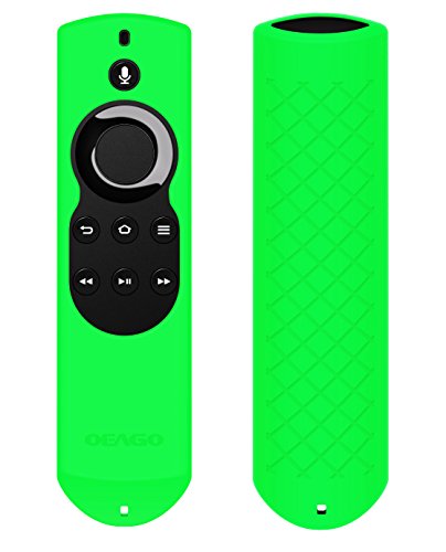OEAGO Silicone [Anti Slip] Shock Proof Cover Case for All-New Fire TV with 4K Alexa Voice Remote (2017 Edition) (2nd Gen) / Fire TV Stick Alexa Voice Remote (Green)